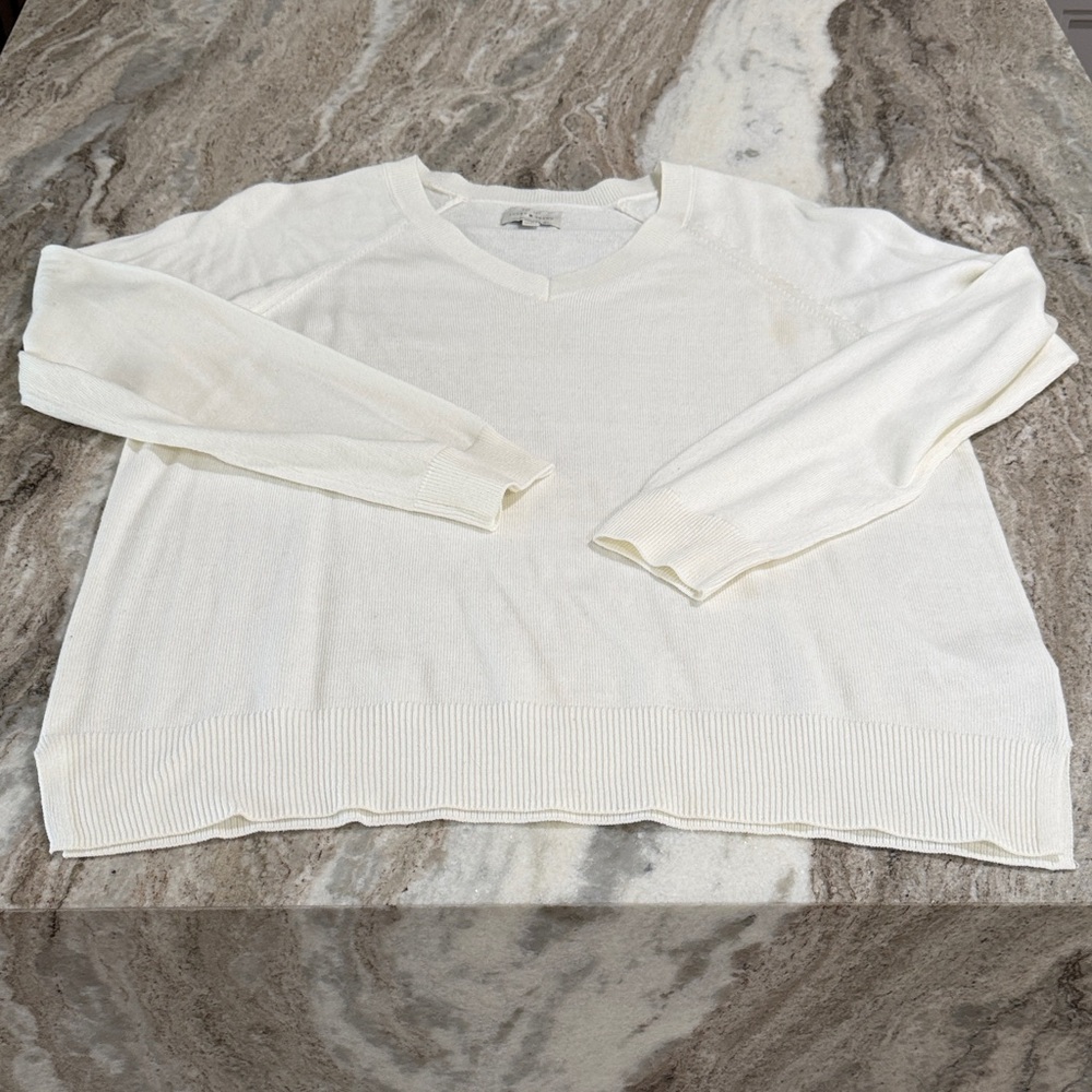 Lucky Brand Cream V-Neck Sweater